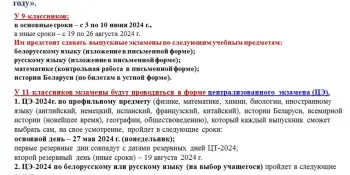 Перечне учебных предметов, по которым проводятся итоговые испытания