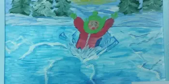 ФОТОФАКТ | Учащаяся изостудии "Гамма" представляют свои работы в рамках конкурса "Дети. Вода. Безопасность"