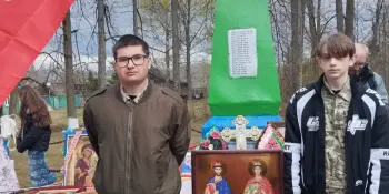 Учащиеся военно-патриотического класса приняли участие в крестном ходе, посвящённом Великой Победе.